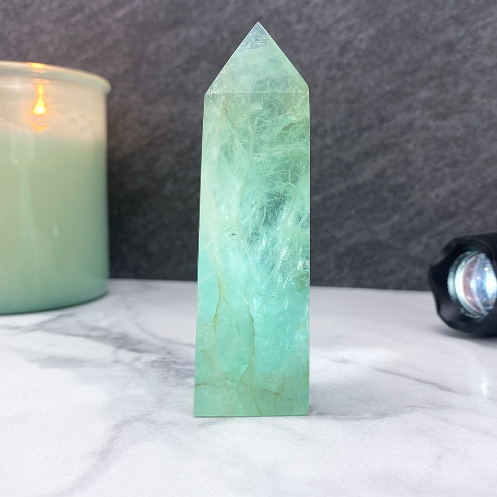 Polished Green Fluorite Tower