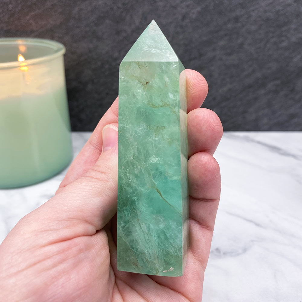 Polished Green Fluorite Tower