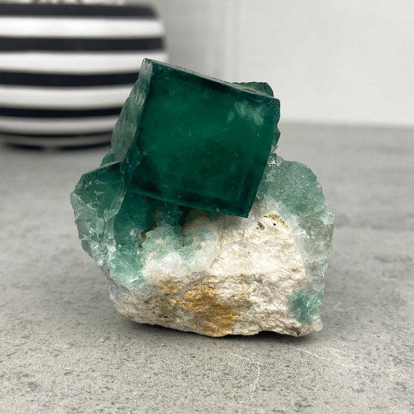 green fluorite cube natural specimen