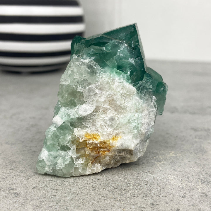 green fluorite cube natural specimen