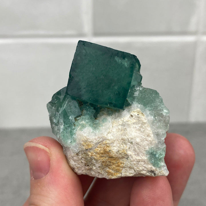 green fluorite cube natural specimen