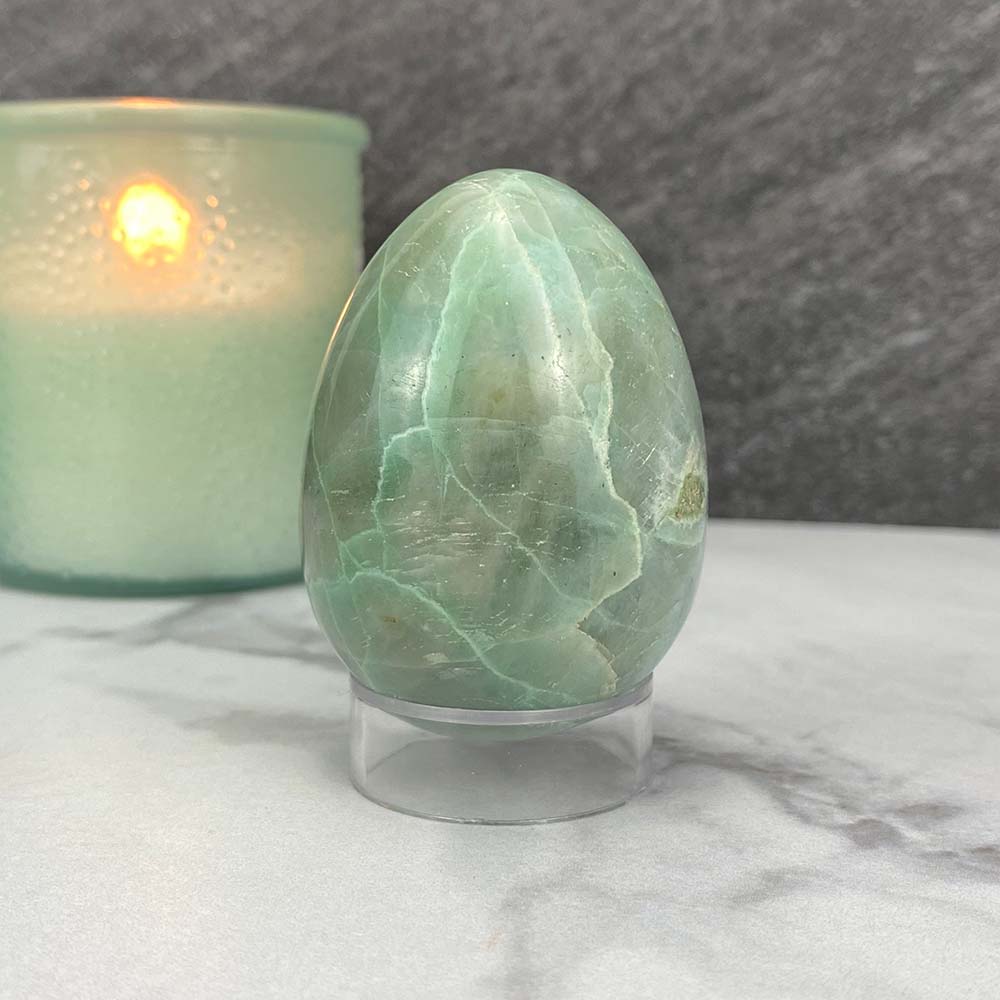 Polished Green Moonstone Egg