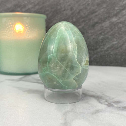 Polished Green Moonstone Egg