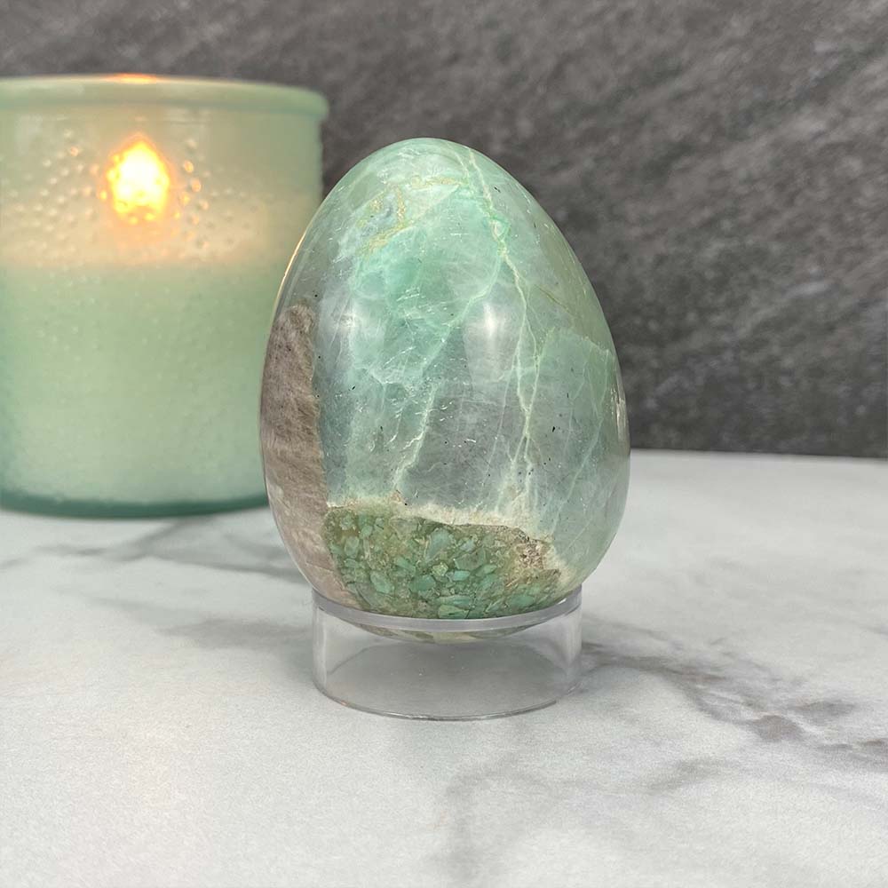 Polished Green Moonstone Egg