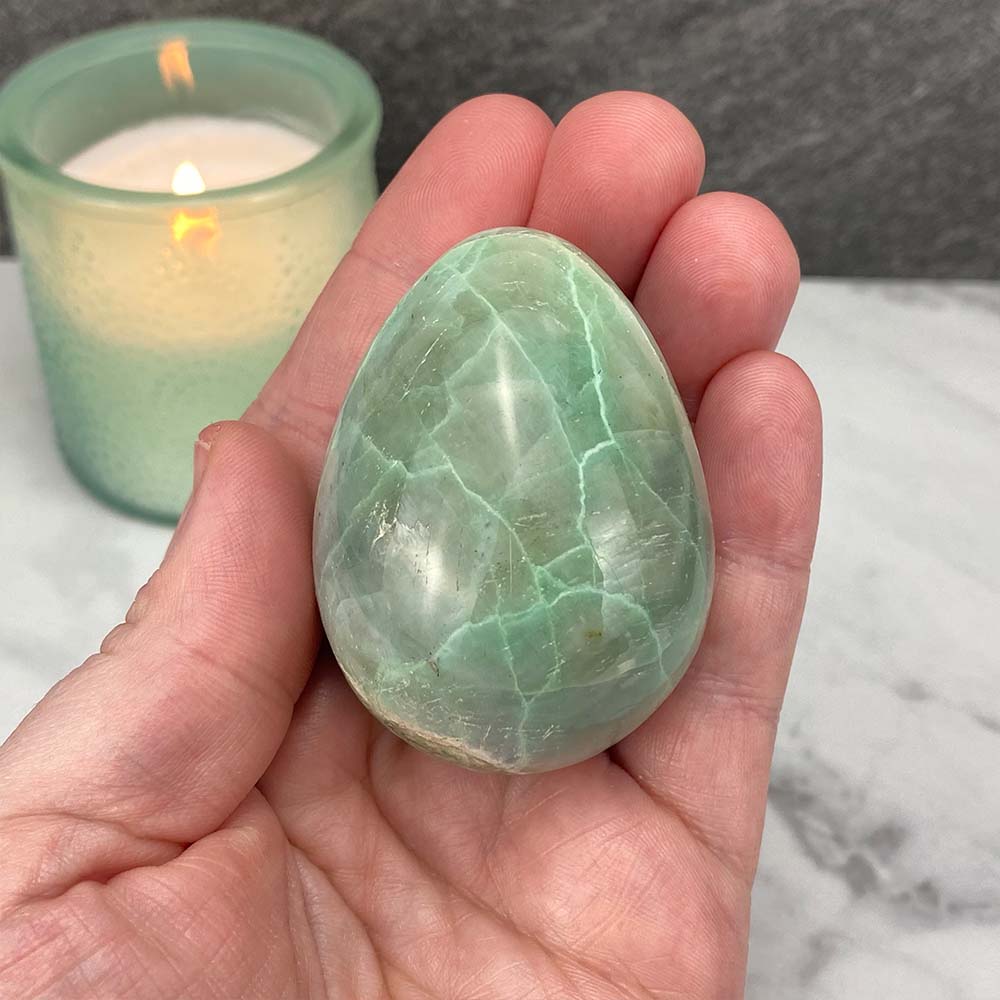 Polished Green Moonstone Egg