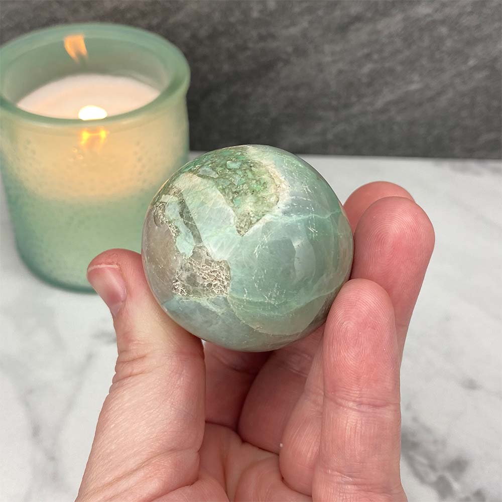 Polished Green Moonstone Egg
