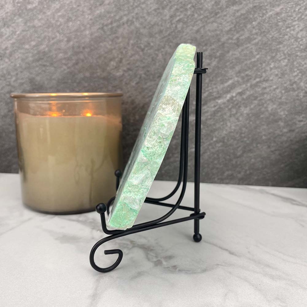 Polished Green Moonstone Slab