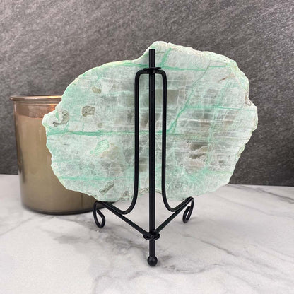 Polished Green Moonstone Slab