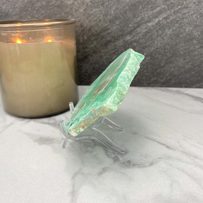 Polished Green Moonstone Slab
