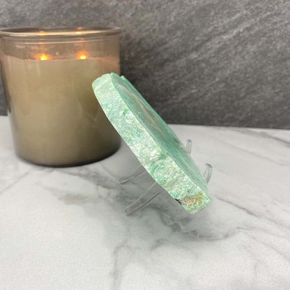 Polished Green Moonstone Slab