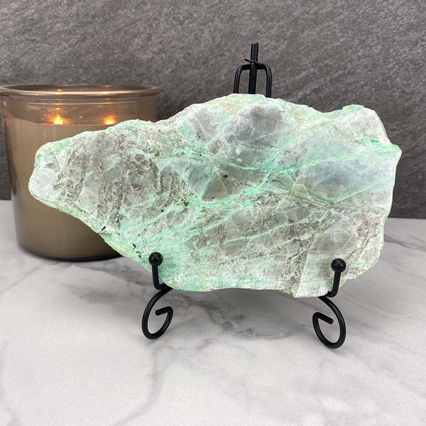 Polished Green Moonstone Slab