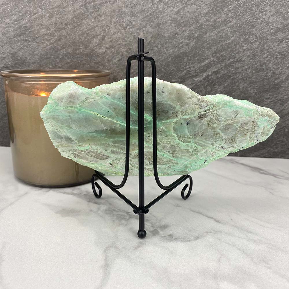 Polished Green Moonstone Slab