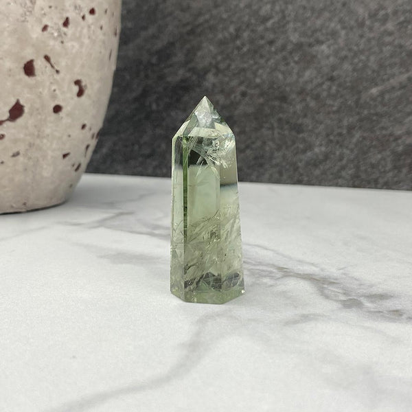 Polished Green Quartz Crystal Tower