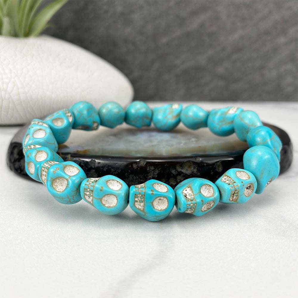 Howlite Skull Stretch Bracelet