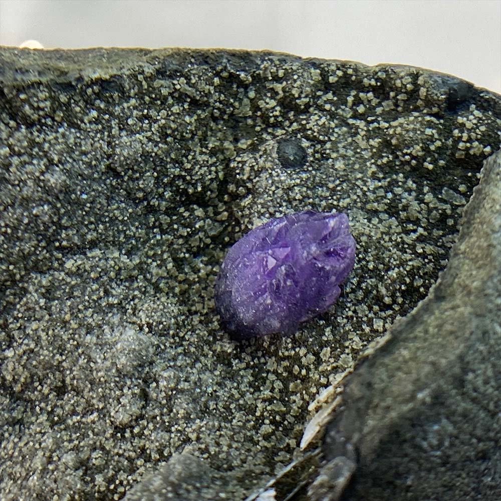 Small Indian Amethyst With Apophyllite Cut Base