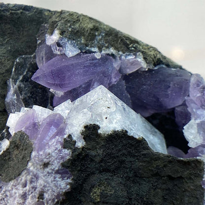 Small Indian Amethyst With Apophyllite Cut Base