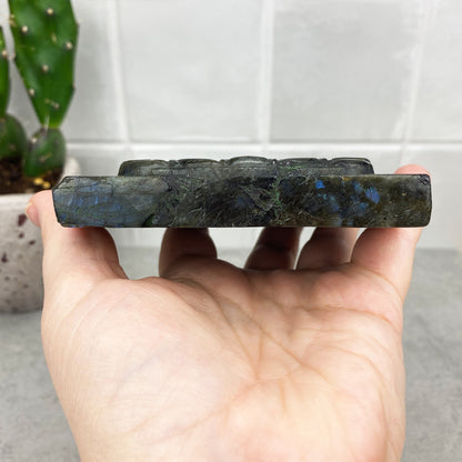 Labradorite Ganesha slab carving
