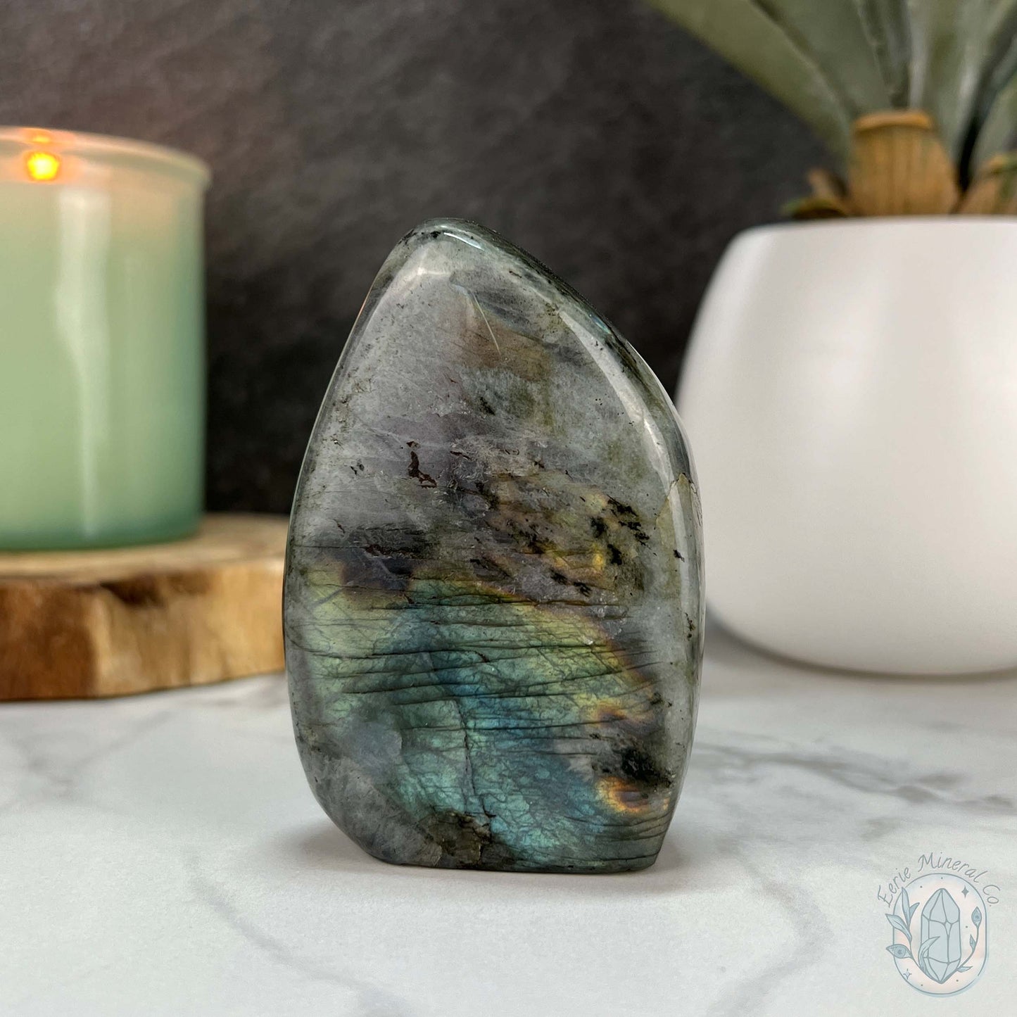 Polished Purple and Blue Flash Labradorite Freeform