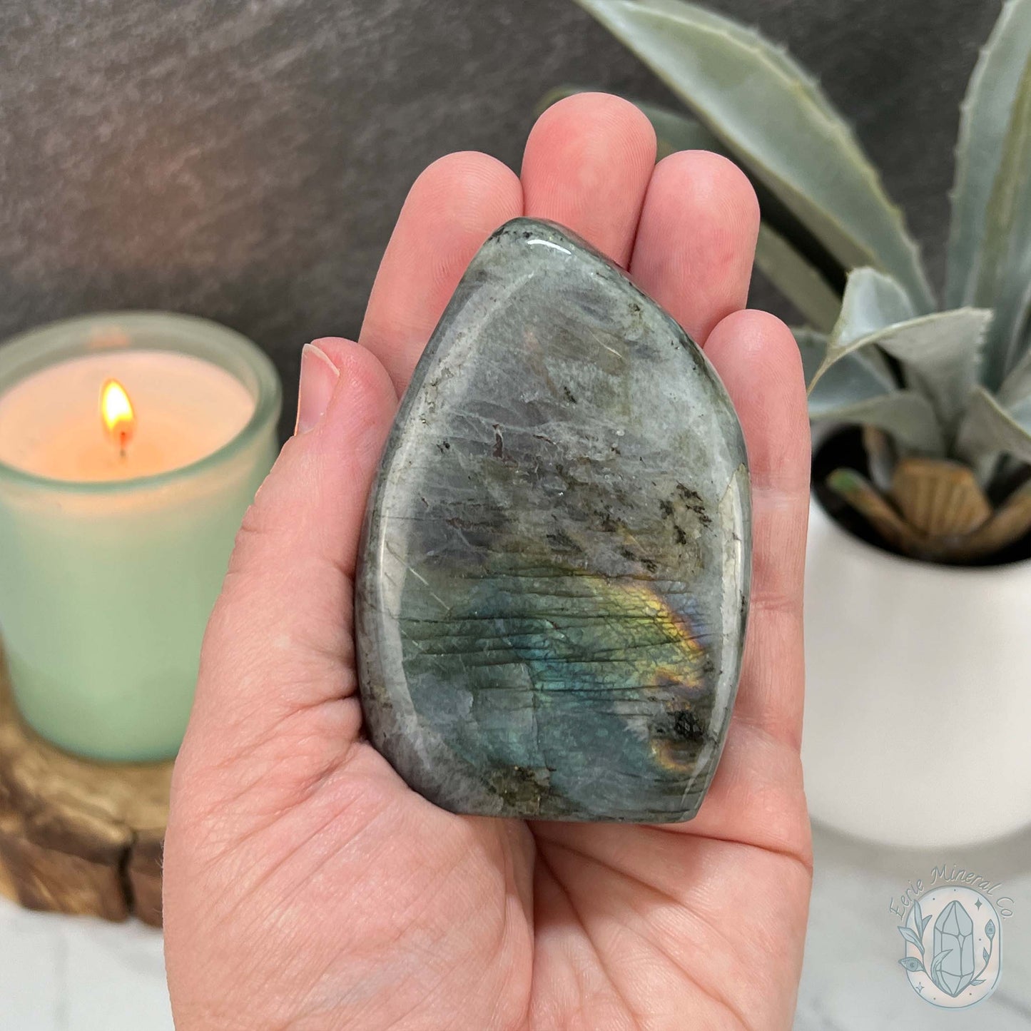 Polished Purple and Blue Flash Labradorite Freeform