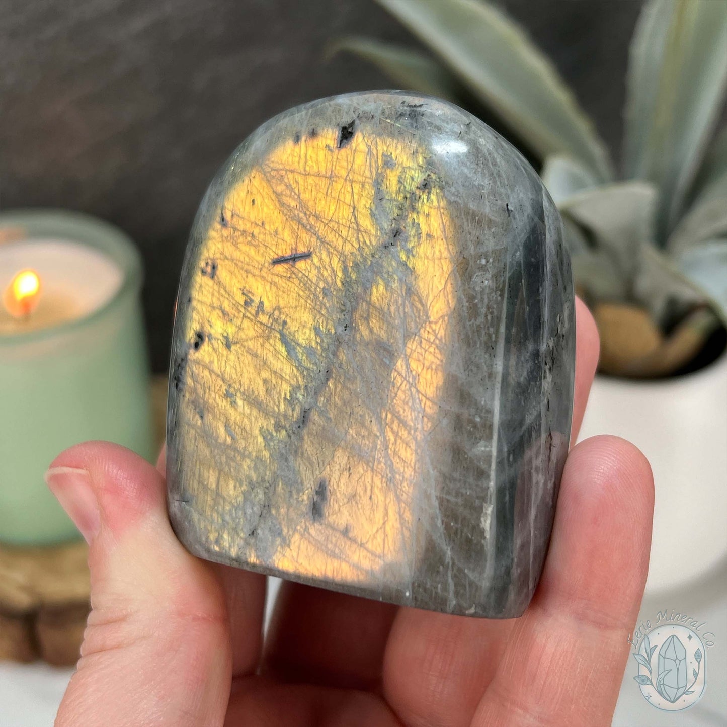 Orange and Yellow Flash Labradorite Freeform