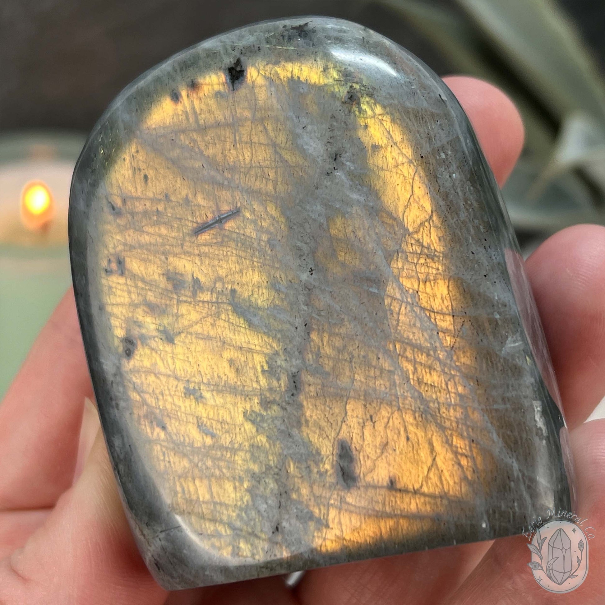 Orange and Yellow Flash Labradorite Freeform