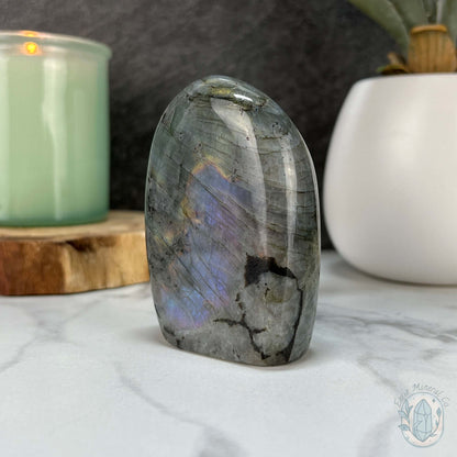 Polished Yellow, Blue, and Purple Flash Labradorite Freeform
