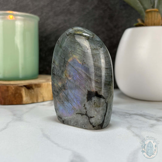 Polished Yellow, Blue, and Purple Flash Labradorite Freeform