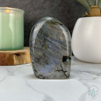 Polished Yellow, Blue, and Purple Flash Labradorite Freeform