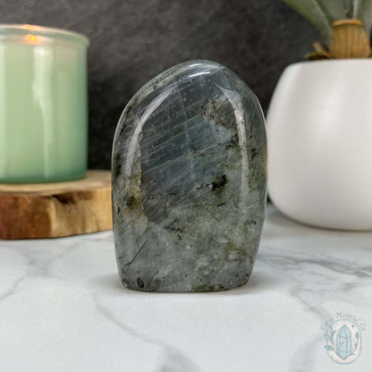 Polished Yellow, Blue, and Purple Flash Labradorite Freeform