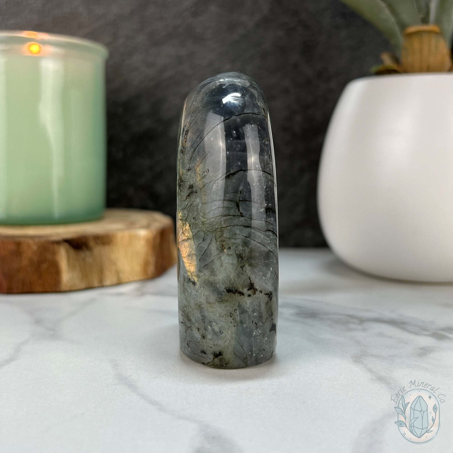 Polished Yellow, Blue, and Purple Flash Labradorite Freeform