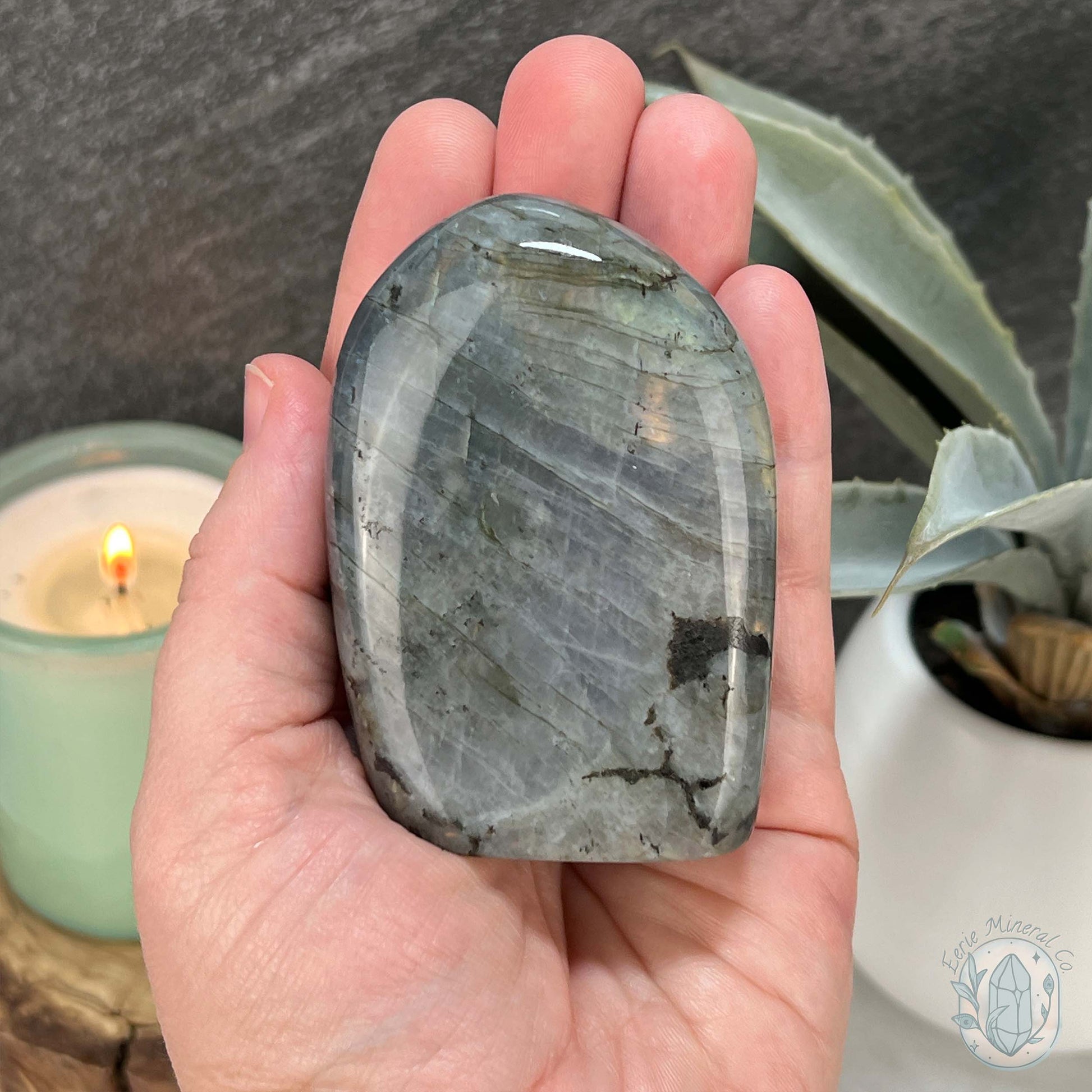 Polished Yellow, Blue, and Purple Flash Labradorite Freeform