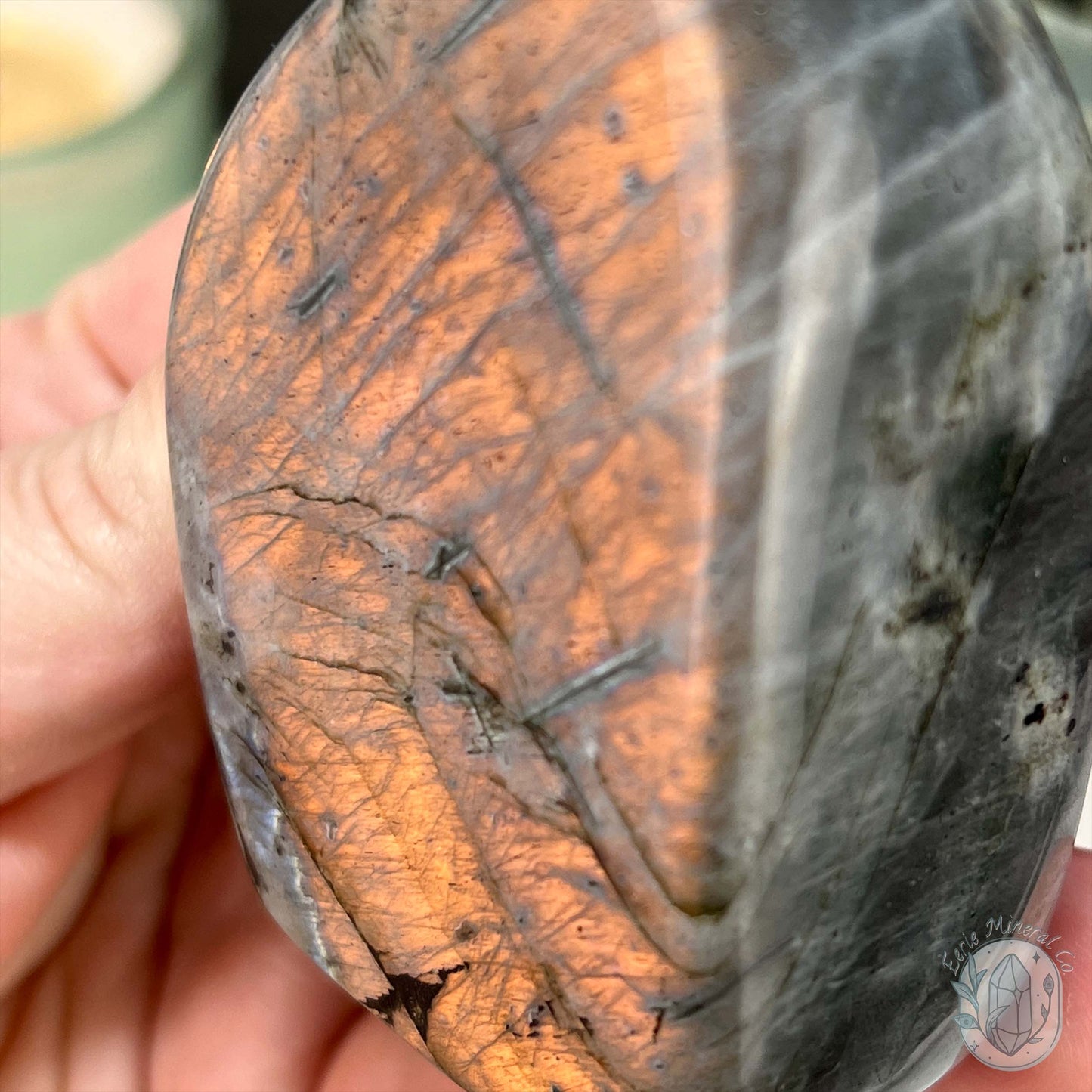 Polished Golden Orange Flash Labradorite Freeform