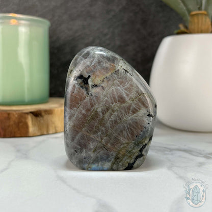 Polished Golden Orange Flash Labradorite Freeform