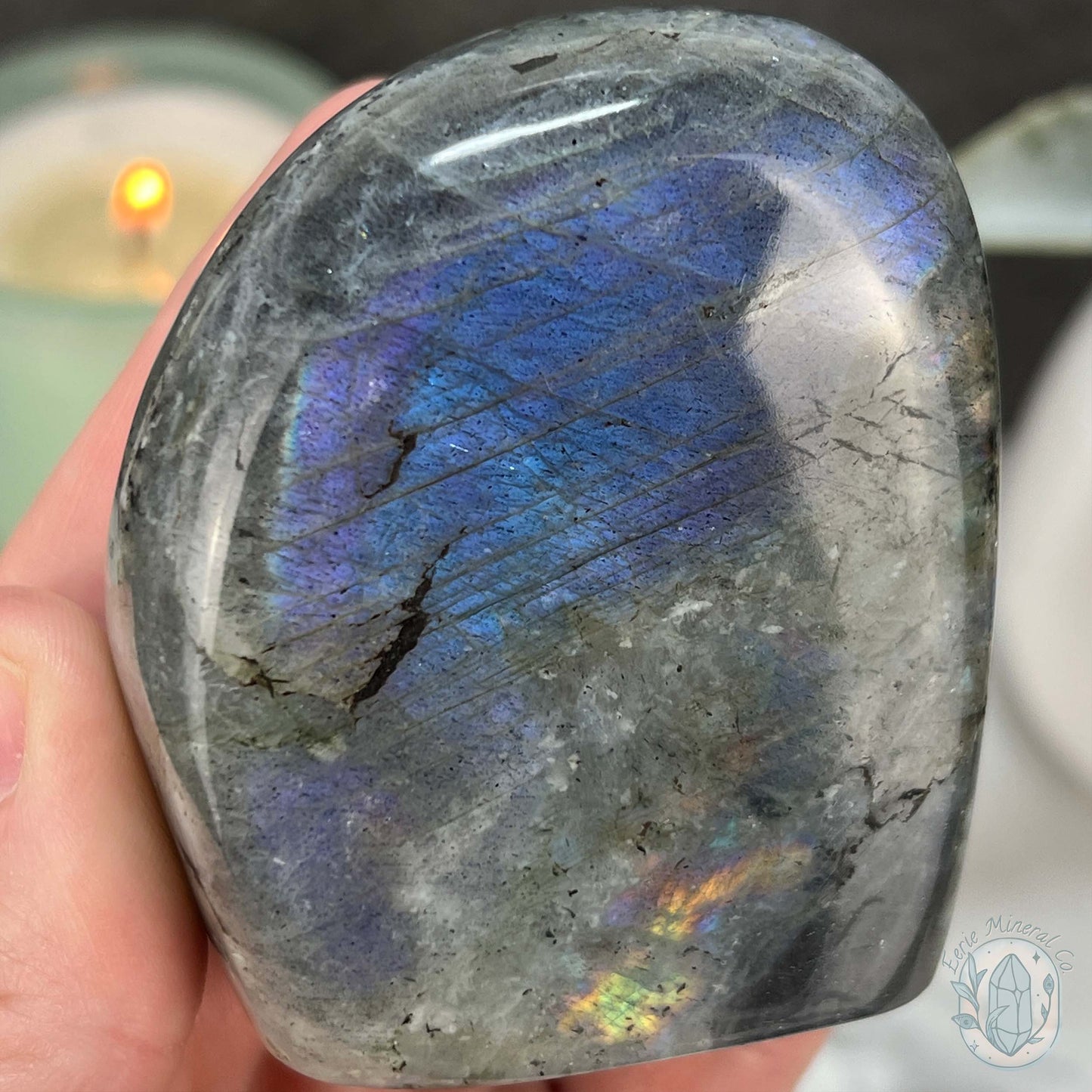 Polished Blue and Purple Flash Labradorite Freeform