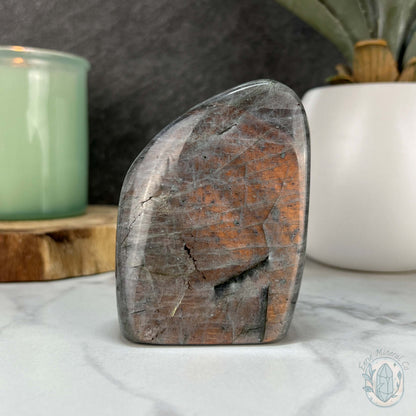 Polished Orange and Yellow Flash Labradorite Freeform