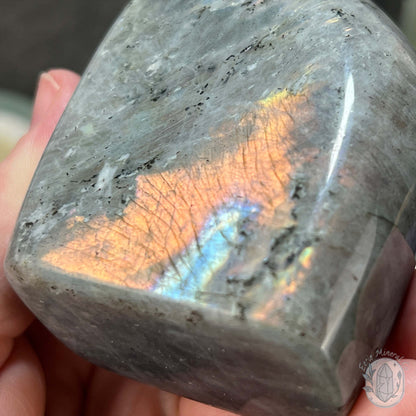 Polished Orange and Yellow Flash Labradorite Freeform