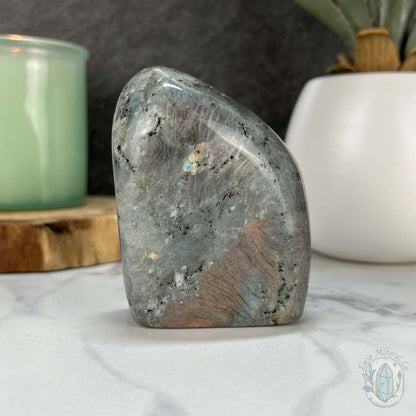 Polished Orange and Yellow Flash Labradorite Freeform