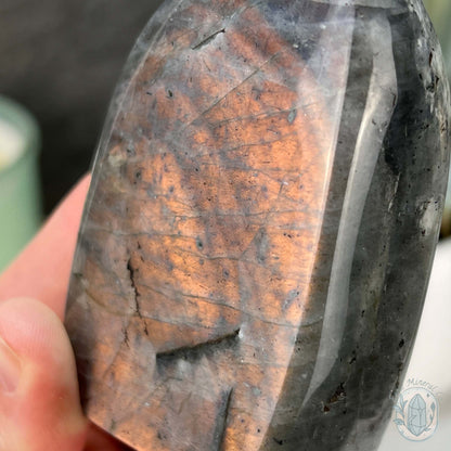Polished Orange and Yellow Flash Labradorite Freeform
