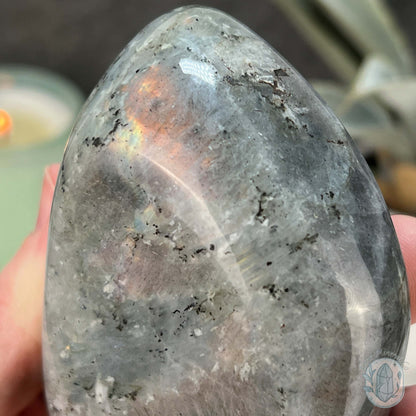 Polished Orange and Yellow Flash Labradorite Freeform