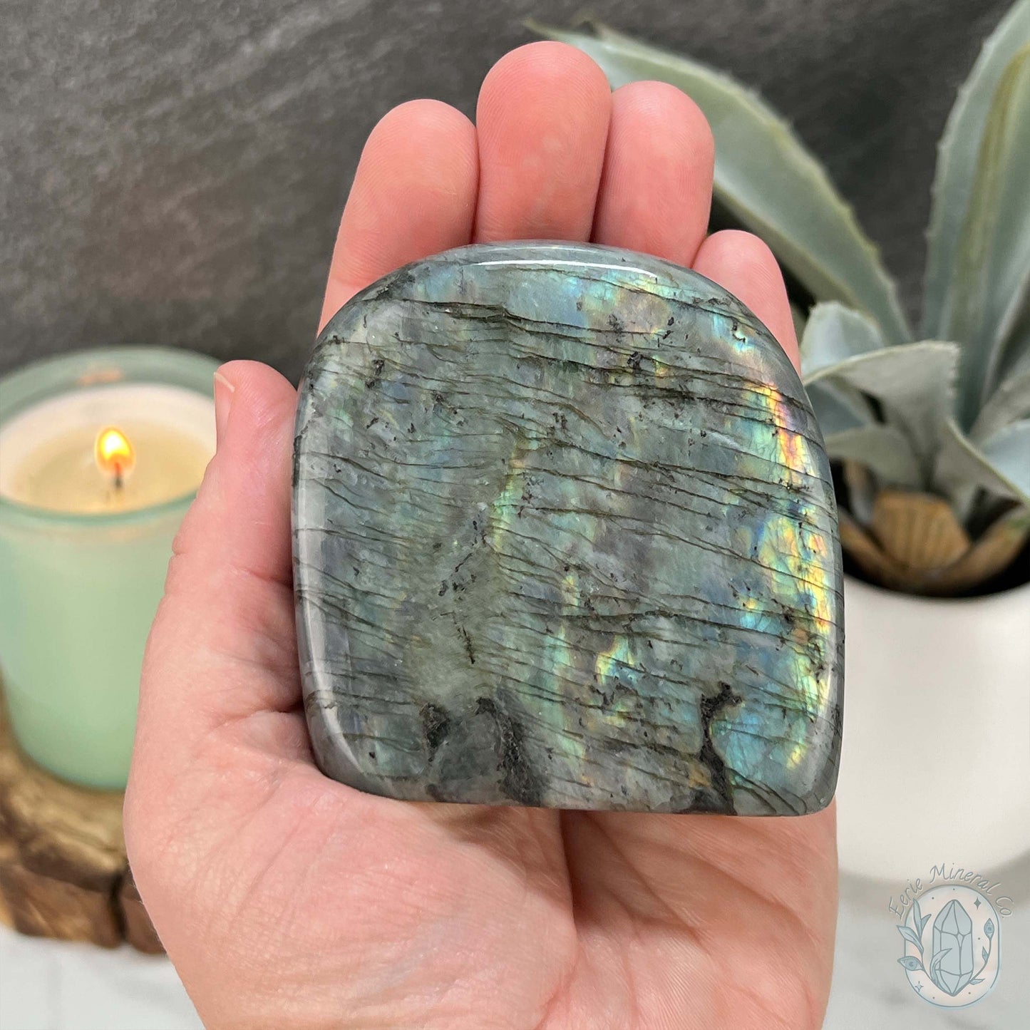 Polished Rainbow Flash Labradorite Freeform