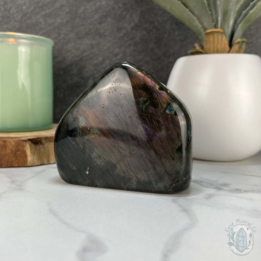 Polished Champagne Colored Flash Labradorite Freeform
