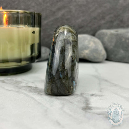 Polished Yellow & Blue Flash Labradorite Freeform