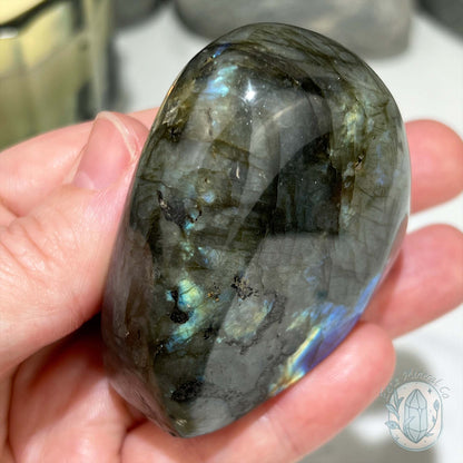 Polished Yellow & Blue Flash Labradorite Freeform