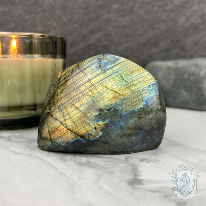 Polished Golden-Blue Flash Labradorite Freeform