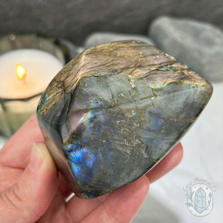 Polished Golden-Blue Flash Labradorite Freeform