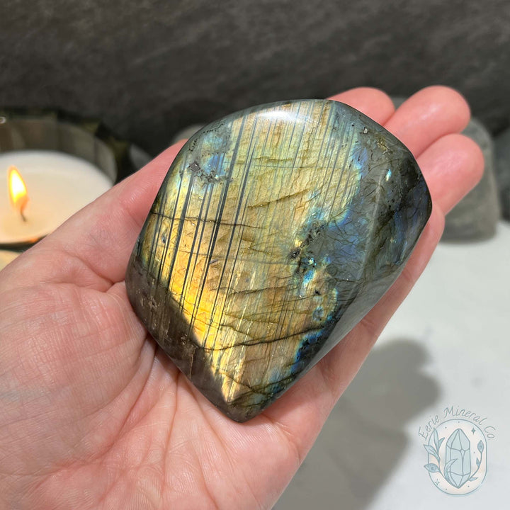 Polished Golden-Blue Flash Labradorite Freeform