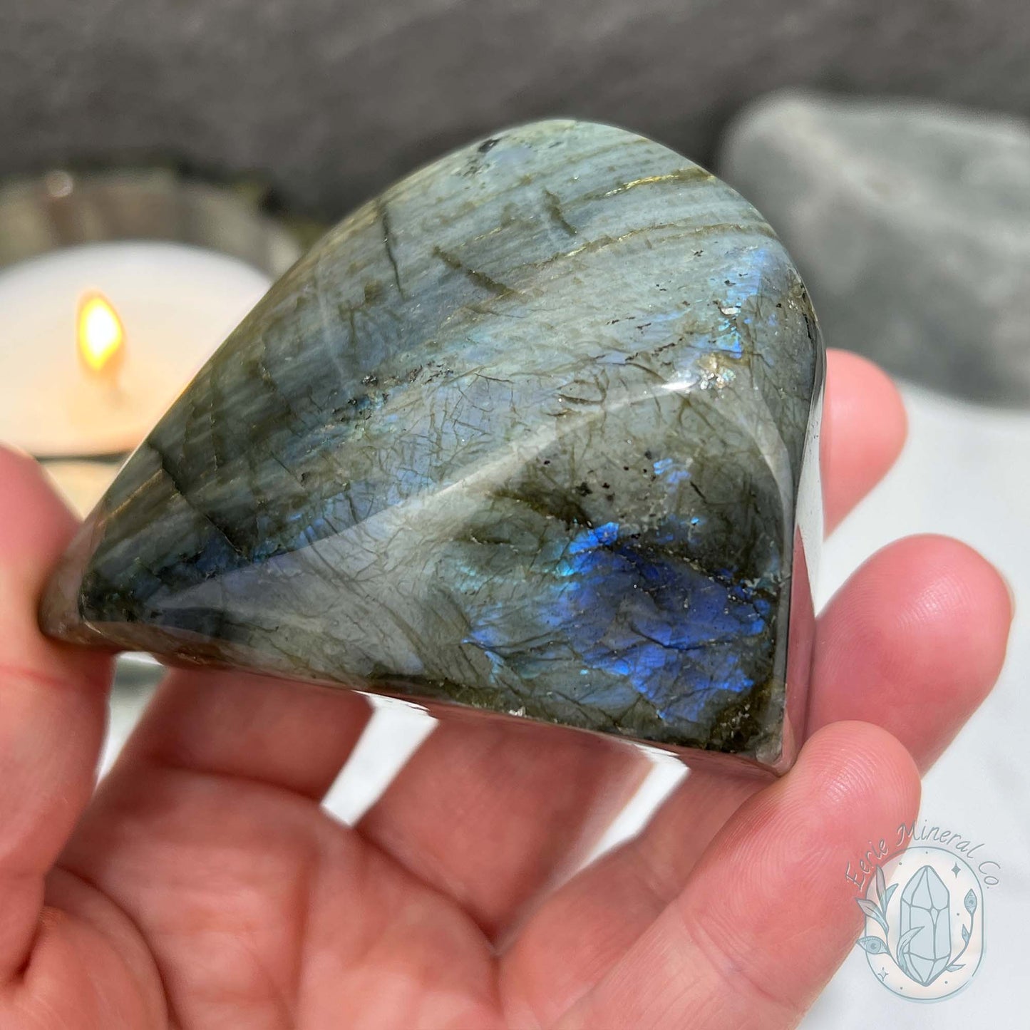 Polished Golden-Blue Flash Labradorite Freeform