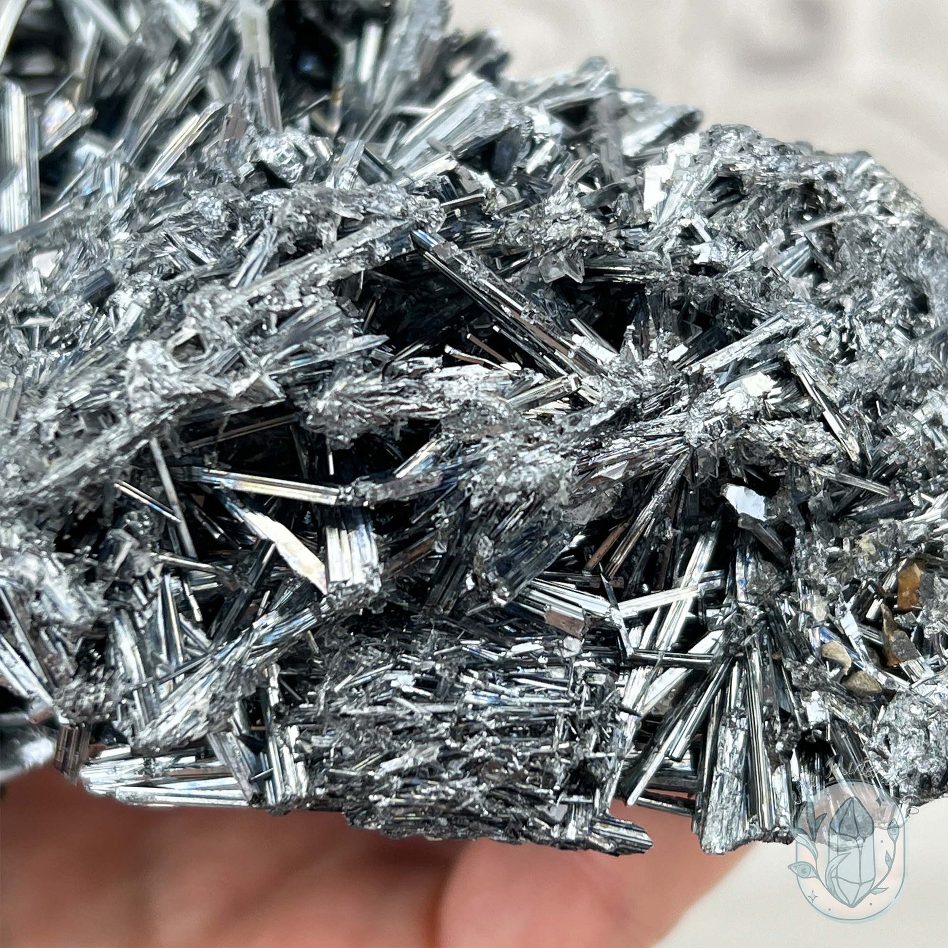 Hunan Province Stibnite Specimen with Display Stand