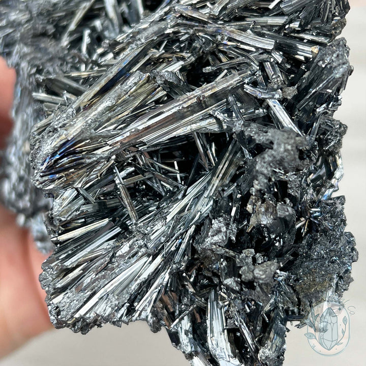 Hunan Province Stibnite Specimen with Display Stand