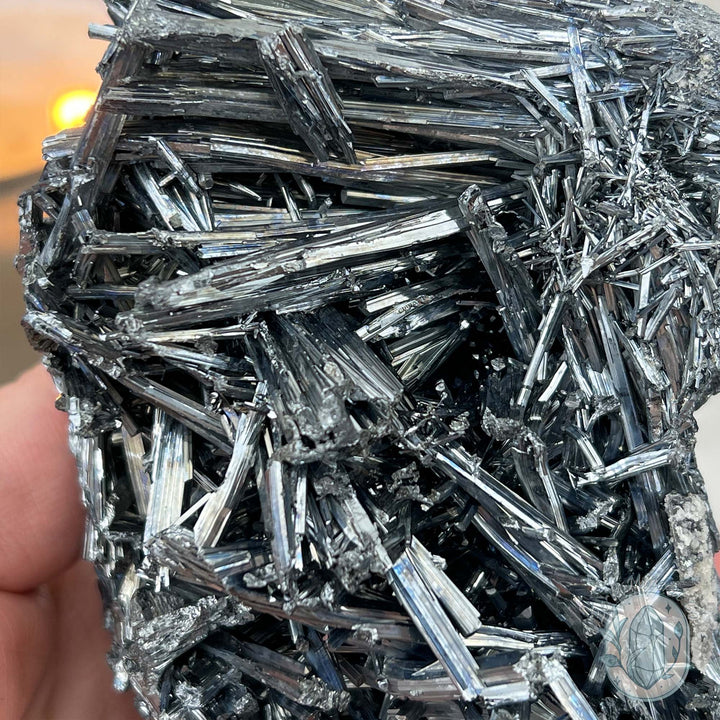 Hunan Province Stibnite Specimen with Display Stand